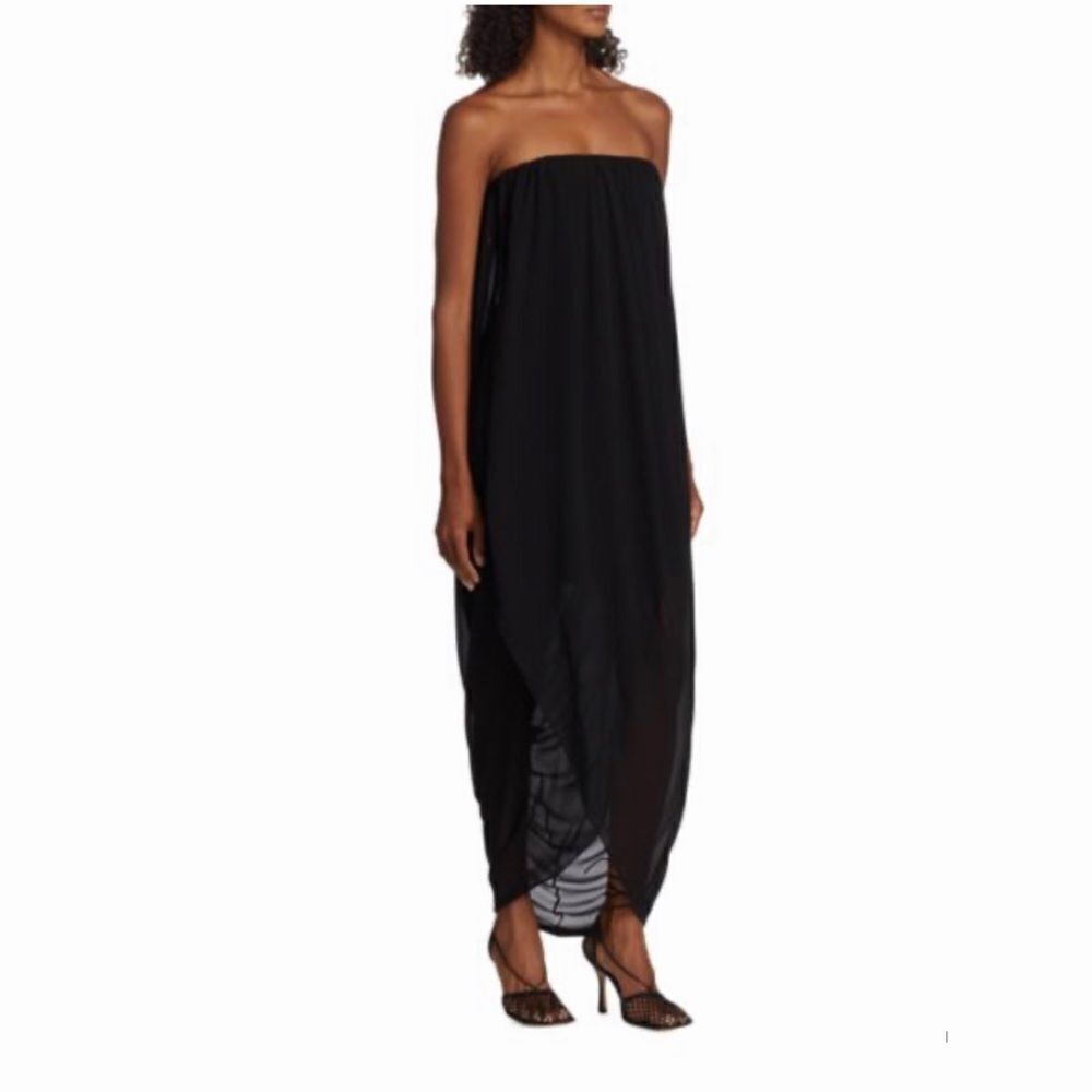 Burberry Strapless Asymmetric Maxi Dress size 10